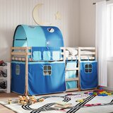  na kat sa zavjesama plavi 80x200 cm od masivne borovine | shoptok.hr