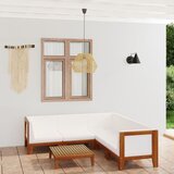The Living Store Vrtna sedežna garnitura 6-delna z blazinami trden akacijev les - Vrtna Počivalna Garnitura, (21474534) | Shoptok.si