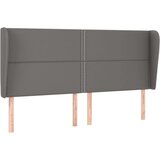  Vzglavje z ušesi sivo 183x23x118/128 cm umetno usnje, (20932096) | Shoptok.si