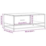 vidaXL Stolić za kavu siva boja hrasta 90x57x35 cm od drva i metala | shoptok.hr