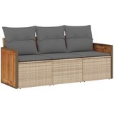  The Living Store Vrtna sedežna garnitura 3-delna z blazinami bež poli ratan - Vrtna Sedežna Garniture, (21453064) | Shoptok.si