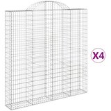  Lučne gabionske košare 4 kom 200x30x200/220cm pocinčano željezo | shoptok.hr