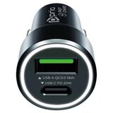 Prio Fast Charge Car Charger 20W PD (USB C) + QC 3.0 (USB A) black | shoptok.hr