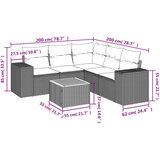  6-dijelni set vrtnih sofa od poliratana s jastucima sivi | shoptok.hr