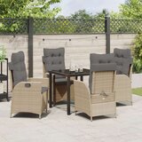 vidaXL Set od 5 Vrtnih Stolica s Jastučićima Bež Poli Rattan | shoptok.hr
