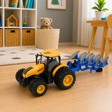  Agricultural Tractor with Multi-furrow Plow Lights Sounds Yellow 1:24 | Shoptok.si