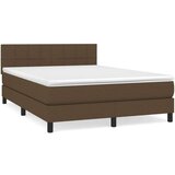  S oprugama i madracem tamnosmeđi 140 x 190 cm od tkanine | shoptok.hr