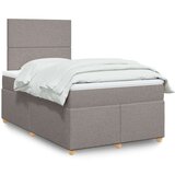 vidaXL Krevet s oprugama i madracem smeđesivi 120 x 190 cm od tkanine | shoptok.hr