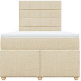  Krevet s oprugama i madracem krem 120 x 200 cm od tkanine | shoptok.hr