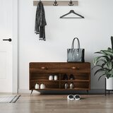 vidaXL Klop za čevlje rjavi hrast 102x35x55 cm inženirski les | Shoptok.si