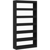 vidaXL Knjižna polica Črna Inženirski les 100 x 30 x 198 cm, (22108341) | Shoptok.si
