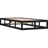  Okvir za krevet crni 90 x 200 cm od masivnog drva | shoptok.hr