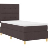  Postelja z vzmetnico z vzmetnico Temno rjava 80 x 200 cm blago, (5000127221) | Shoptok.si