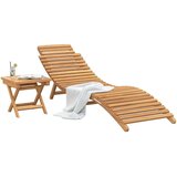  Ležaljka 2 pcs Smeđa Čvrsto teak drvo - 1 sa stolom 184 x 55 x 59 cm | shoptok.hr