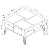 Hanah home sto za dnevnu sobu nirvana white gold | ePonuda.com