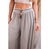 Kesi Włoski Women's wide-leg viscose trousers fango | shoptok.hr