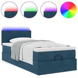  Otomanski krevet s madracem i LED tamnoplavi 80x200cm baršun | shoptok.hr