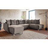 Miuform Svjetlo smeđa sklopiva kutna garnitura od samta (s desnim kutom/u obliku slova "U") Lazy Lukka – | shoptok.hr