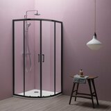 Kolpa San ECO QUAT TKP R80 TUŠ KABINA VISINE 185 PROVIDNO KALJENO STAKLO 5mm MAT CRNI DARK BLACK RAM KOLPA SAN | Eponuda.com