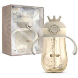 Neno MIO 2 steklenička s slamico Crown 280 ml, rjava | Shoptok.si