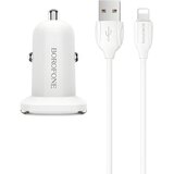 Borofone autonabijač s kabelom - 2x USB s 2,4A kabelom Lightning - Bijela KP27926 Cijene