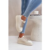 PS1 Platform Sneakers With Decorative Laces Beige Fonetha | shoptok.hr