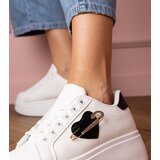 Gemre White sneakers with black heart and rhinestones Lerisol Cijene