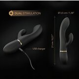 Dorcel Glam Rabbit - vibrator s paličico za polnjenje (črn) | Shoptok.si