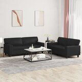 vidaXL Sedežna garnitura 2-delna črno umetno usnje | Shoptok.si