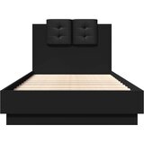  Okvir kreveta s uzglavljem crni 90x190 cm od konstruiranog drva | Eponuda.com