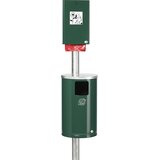 VAR koš z vrečkami za pasje iztrebke, prostornina 30 l, vxšxg 2000 x 350 x 480 mm, mah zelen (ral 6005) Cene