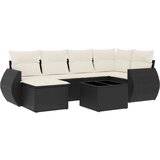 Maison Chic Seti vrtnega pohištva - Vrtna garnitura - Vrtni pohištvo set 7-delna z blazinami črn poli ratan, (21803717) | Shoptok.si