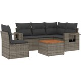  6-dijelni set vrtnih sofa od poliratana s jastucima sivi | shoptok.hr