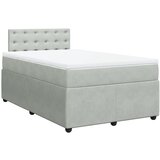 Maison Chic Box spring postelja - Vzmetna postelja z vzmetnico svetlo siva 120x190 cm žamet SL24613, (21890608) | Shoptok.si