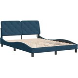  Okvir kreveta s LED-om bez madraca plavi 140 x 190 cm baršunasti | shoptok.hr