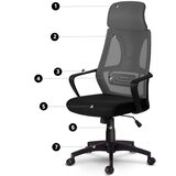  Uredska stolica Praga Micro-Mesh - siva Slike