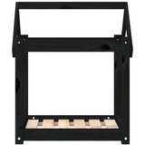  Pasja postelja črn 61x50x70 cm trdna borovina, (20799968) | Shoptok.si