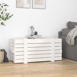  Kutija za pohranu bijela 91 x 40,5 x 42 cm od masivne borovine | shoptok.hr