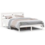 vidaXL Posteljni okvir brez vzmetnice bel 135x190 cm trdna borovina | Shoptok.si