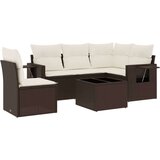 vidaXL 6-dijelni set vrtnih sofa od poliratana s jastucima smeđi | shoptok.hr