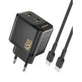Dudao PD 45W 2XUSB-C STENSKI POLNILEC ZA IPHONE 12 13 14 15 GALN S KABLOM, (5000305996) Cene