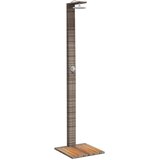 Vanjski tuš sivi 50x55x224 cm od poliratana i bagremovog drva | shoptok.hr