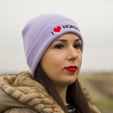 zimska kapa "i love horses" ljubičasta Cene
