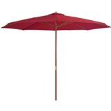 The Living Store Zunanji senčnik z lesenim drogom 350 cm bordo - Senčnik, (21437440) Cene