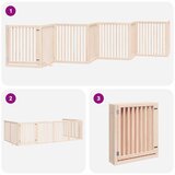 vidaXL Vrata za pse s vratašcima 8 panela sklopiva 640 cm drvo topole | shoptok.hr