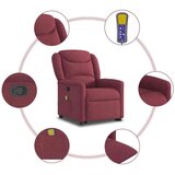 vidaXL Masažni naslonjač na podizanje od tkanine crvena boja vina | shoptok.hr