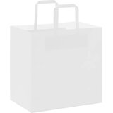  Papirnate vrećice 50 kom s ručkama bijele 26x17x25 cm | shoptok.hr
