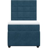Box spring krevet s madracem tamnoplavi 90x200 cm baršunasti | shoptok.hr