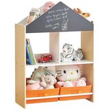 Kinder Home Dečiji ormarić, regal za igračke i knjige sa tablom za pisanje, kuća, drvo Cene