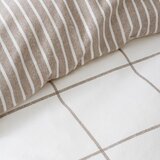 Bianca Kremno bela/sivorjava flanelna posteljnina za zakonsko posteljo 200x200 cm Brushed Regal Check &amp;ndash; Slike